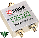 PD2120, RoHS 2-way power divider combiner with SMA coaxial connectors spanning 698-2700 MHz PD2120, RoHS 2-way power divider combiner with SMA coaxial connectors spanning 698-2700 MHz