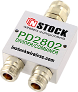 2 Way power divider combiner, N-jack with N-plug input port