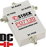 PD7130, DC blocking 3-way T-style L-band splitter with SMA coaxial connectors spanning 698-2700 MHz PD7130, DC blocking 3-way T-style L-band splitter with SMA coaxial connectors spanning 698-2700 MHz
